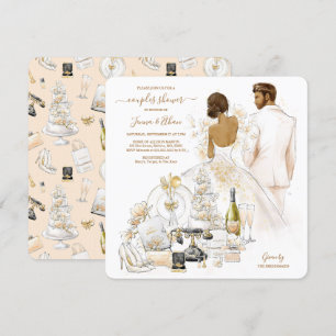Gold Magnolia Paare Brautparty Einladung