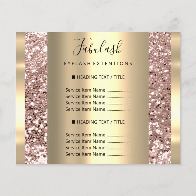 Gold Makeup Beauty Salon Rose Hair Nails Glitter F Flyer (Vorne)