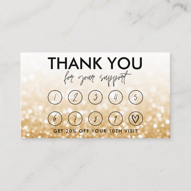 Gold Makeup Hair Logo Loyalty Card Visitenkarte (Vorderseite)