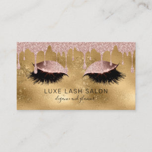 Gold Makeup Künstler Lashes Pink Glitzer Rose Gold Visitenkarte