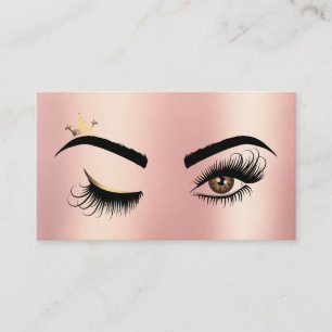 Gold Makeup Wink Eye Beauty Salon Lash Extension Visitenkarte