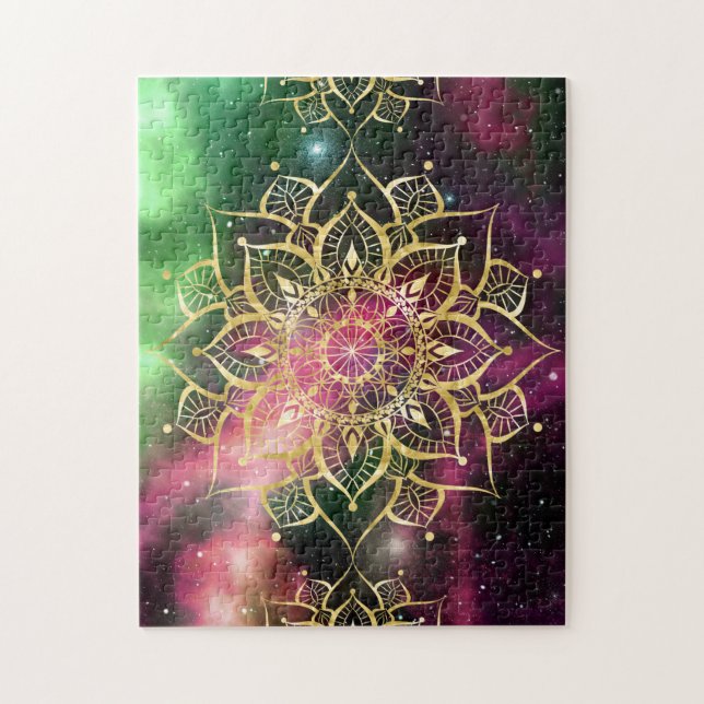 Gold Mandala Aquarellnebel Yoga Zen (Vertikal)