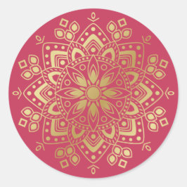 Gold Mandala auf hellblütenrosa Umschlag Aufkleber
