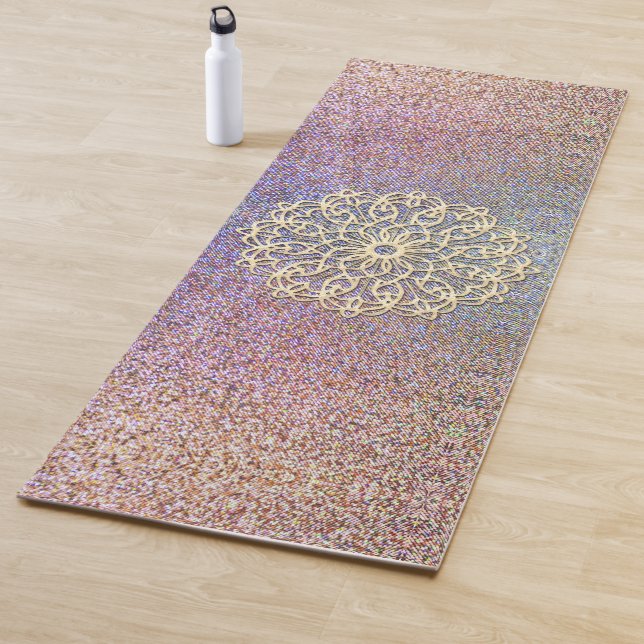 Gold Mandala auf Shimmery Speckled Yogamatte (Beispiel)