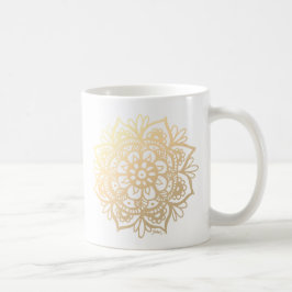 Gold-Mandala-Blume Kaffeetasse