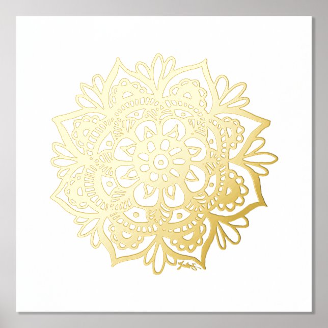Gold Mandala Blume Pinacoteca comunale Casa Rusca Foliendrucke (Vorderseite)