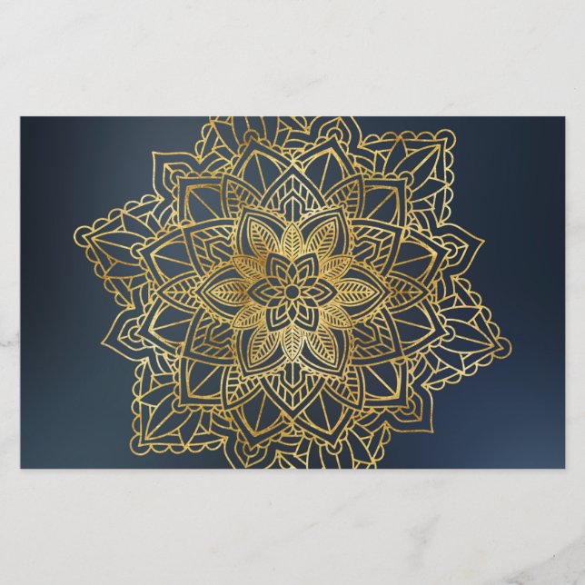 Gold Mandala Briefpapier (Vorderseite)