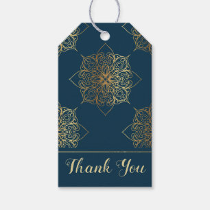 Gold Mandala Damask Muster Geschenkanhänger