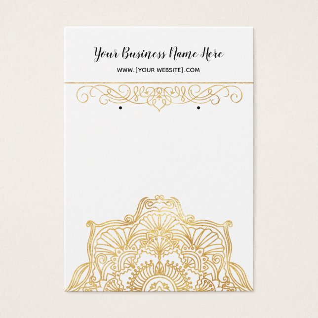 Gold Mandala Earring Display Cards (Vorderseite)