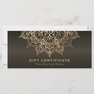 Gold Mandala Earthy Brown Modern Gift Certificate