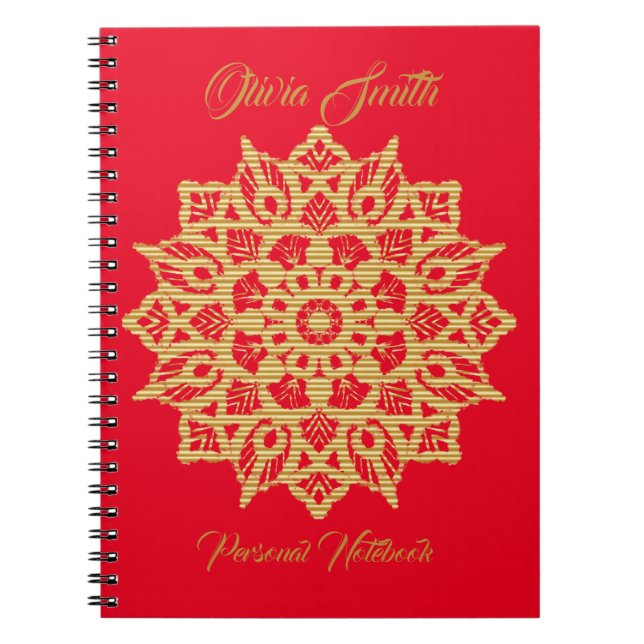 Gold Mandala Foto Notebook Notizblock (Vorderseite)