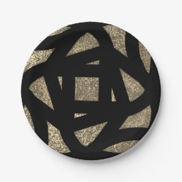 Gold Mandala Glitzert Pappteller
