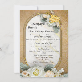 Gold Mandala Hintergrund mit White Roses Einladung