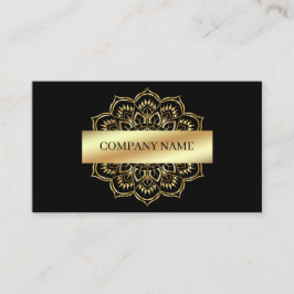 Gold Mandala im Schwarzen Hintergrund Visitenkarte