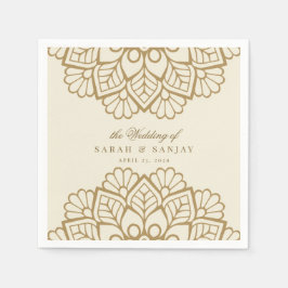Gold Mandala Indian Wedding oder Sangeet Serviette