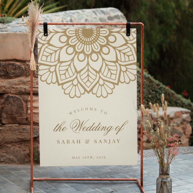 Gold Mandala Indian Wedding Welcome Sign Poster (Von Creator hochgeladen)