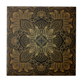 Gold Mandala Keramik Tile Fliese