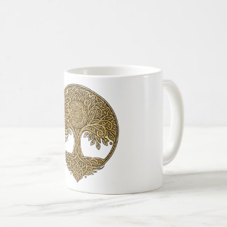 Gold Mandala Lebensbaum Tasse | Keltische Spiritua