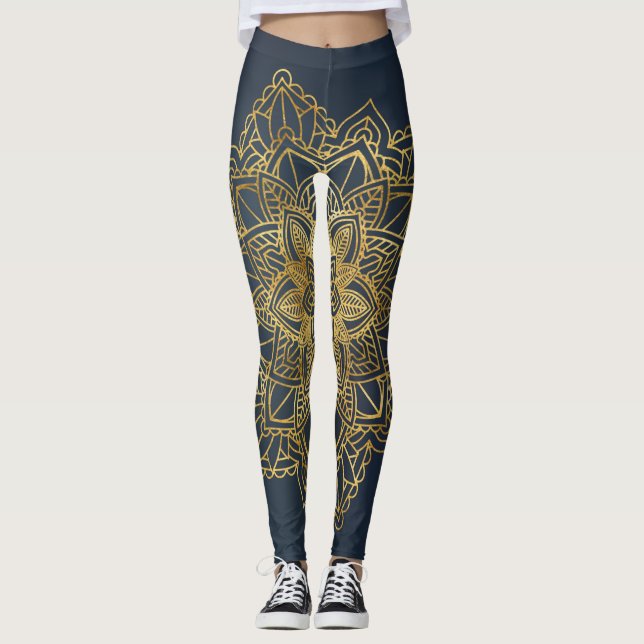 Gold Mandala Leggings (Vorderseite)
