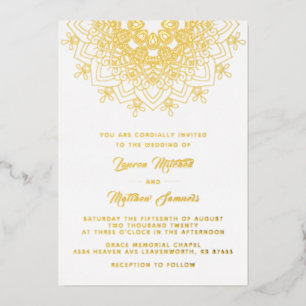 Gold Mandala Mariage Foil Invitation