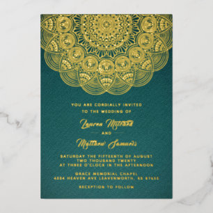 Gold Mandala Mariage Foil Invitation