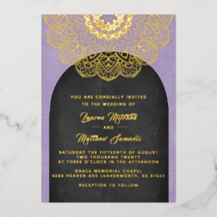 Gold Mandala Mariage Foil Invitation