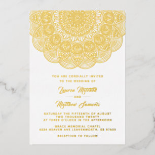Gold Mandala Mariage Foil Invitation
