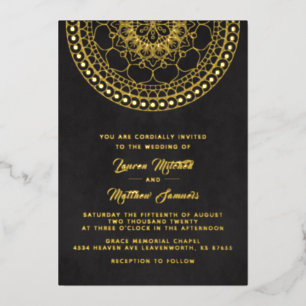 Gold Mandala Mariage Foil Invitation