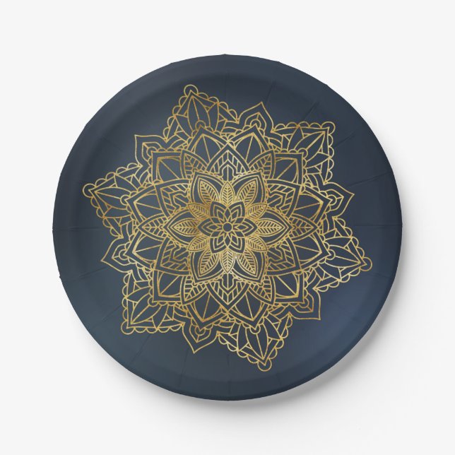 Gold Mandala Pappteller (Vorderseite)
