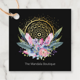 Gold Mandala Pink Crystals Psychisches Spirituelle Geschenkanhänger