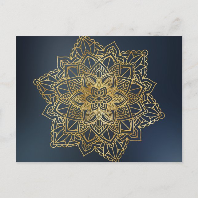 Gold Mandala Postkarte (Vorderseite)