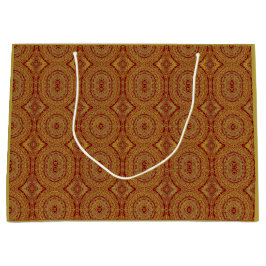 Gold Mandala Print on Red Gift Bag Große Geschenktüte