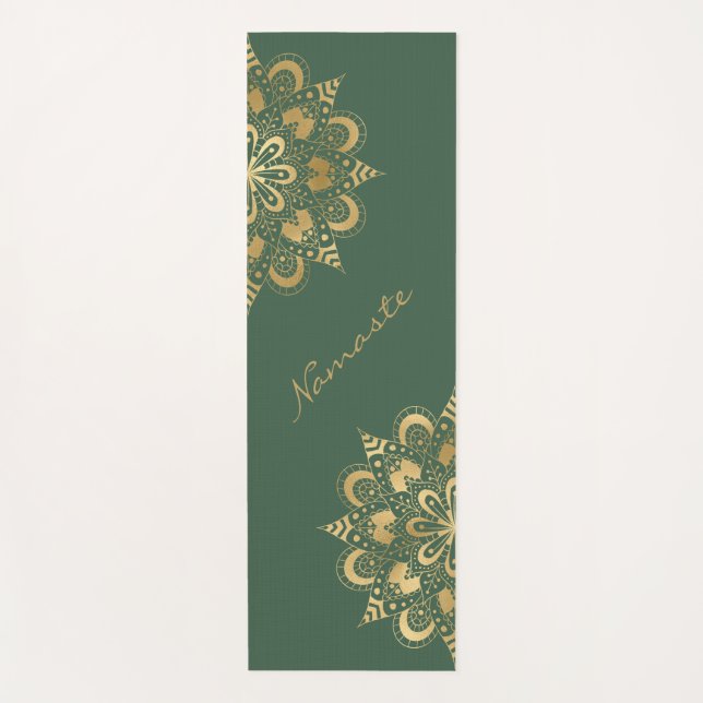 Gold Mandala Script Namaste Yogamatte (Vorderseite)