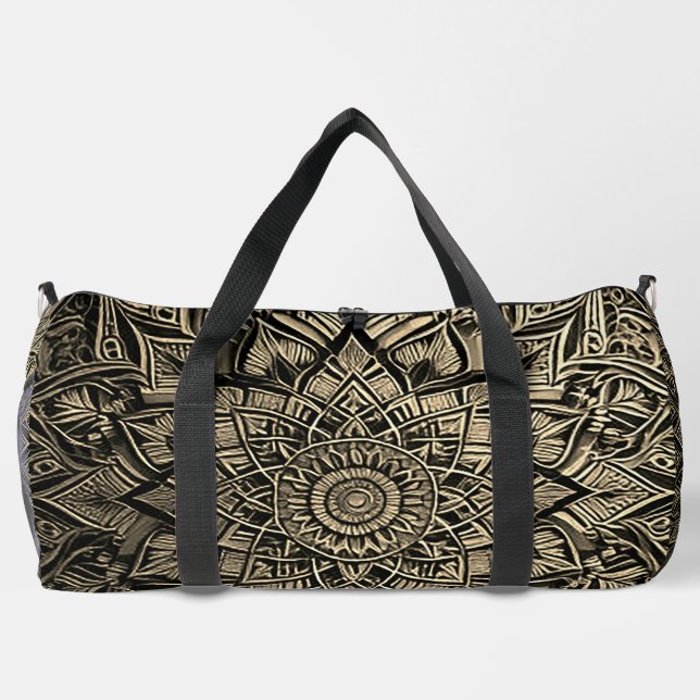 Gold-Mandala-Tasche Duffle Bag (Rückseite)