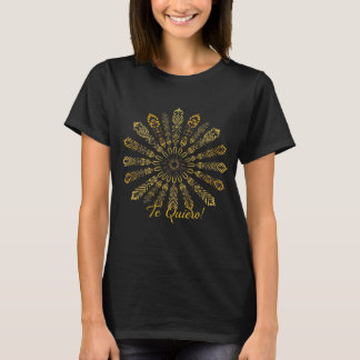 Gold Mandala "The Quiero" Elegantes Design für Lie T-Shirt