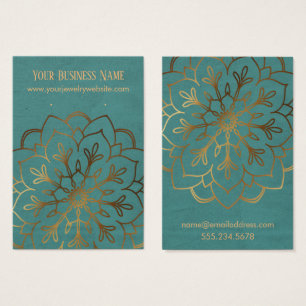 Gold-Mandala- und Aquamarine Earring-Holding-Displ