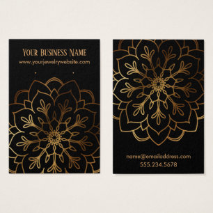 Gold Mandala und Black Earring Holder Display Card