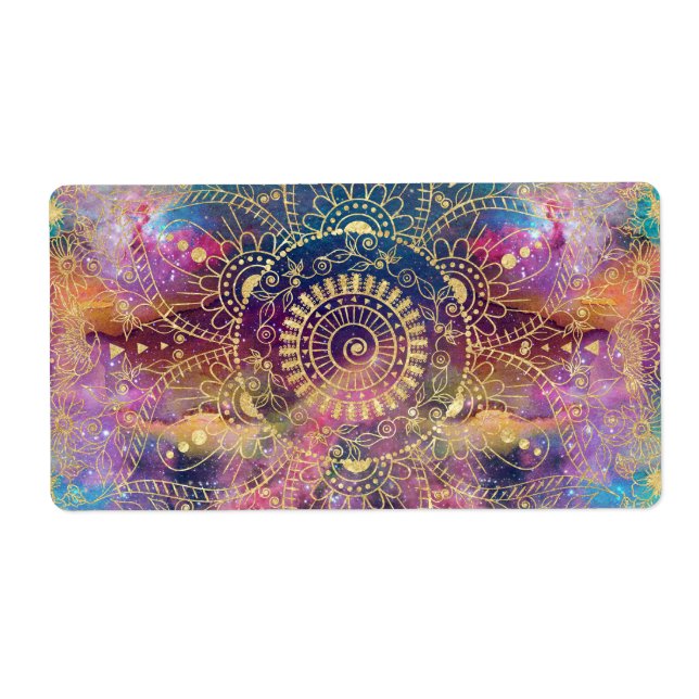 Gold Mandala Watercolor Farbennebel (Vorne)