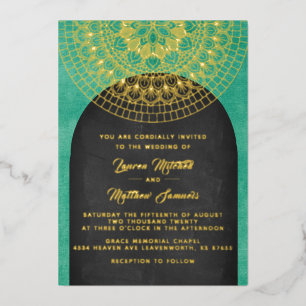 Gold Mandala Wedding Foil Einladung