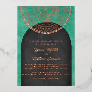 Gold Mandala Wedding Foil Einladung