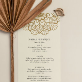 Gold Mandala Wedding Menu Menükarte