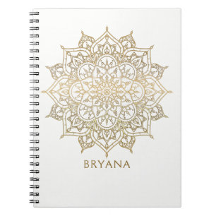 Gold Mandala Weißer Chic Glamour Modern Glam Notizblock