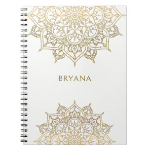 Gold Mandala Weißer Chic Glamour Moderner Glam Notizblock