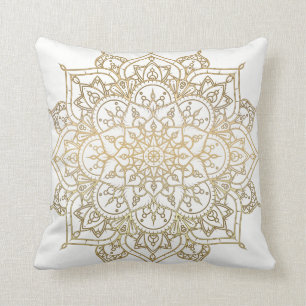 Gold Mandala White Chic Glamour Modernes Glam Kissen