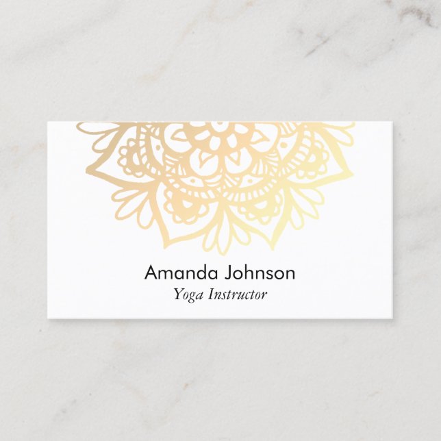 Gold Mandala Yoga Instructor Visitenkarte (Vorderseite)