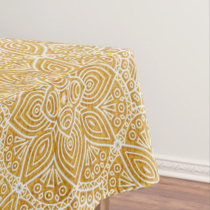 Gold-Mandalas verschiedener geometrischer Circle-D Tischdecke