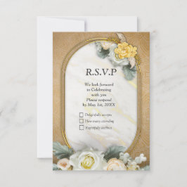 Gold-Mandalas verschiedener geometrischer Kreise RSVP Karte