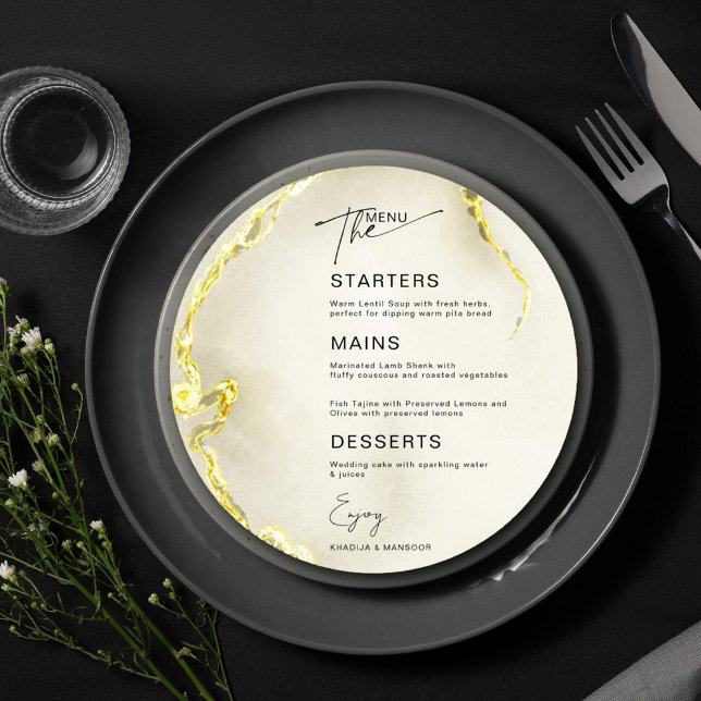 Gold Marble Islamic Wedding Circle Card Einladung (Von Creator hochgeladen)