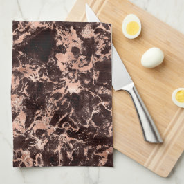 Gold-Marmor aus Schwarz und Rose Geschirrtuch