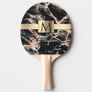 Gold-Marmor-Box, Name & Monogramm Tischtennis Schläger